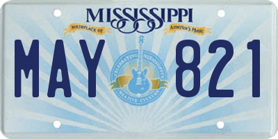MS license plate MAY821