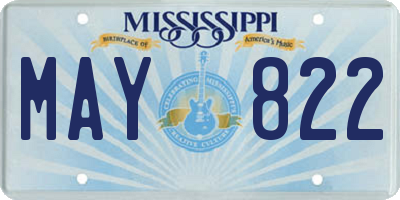MS license plate MAY822