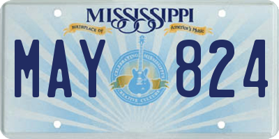 MS license plate MAY824
