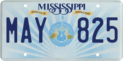 MS license plate MAY825