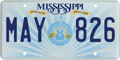 MS license plate MAY826