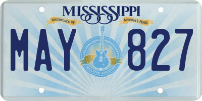 MS license plate MAY827