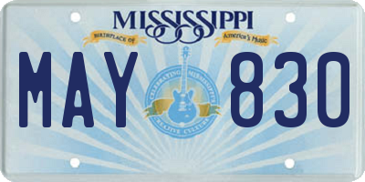 MS license plate MAY830