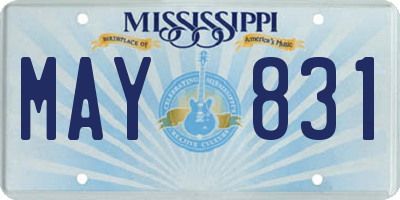 MS license plate MAY831