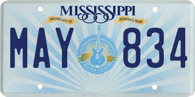 MS license plate MAY834