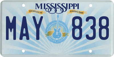 MS license plate MAY838
