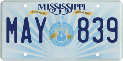 MS license plate MAY839