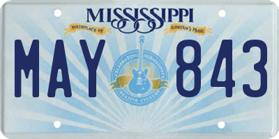 MS license plate MAY843
