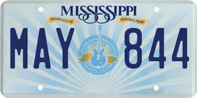 MS license plate MAY844