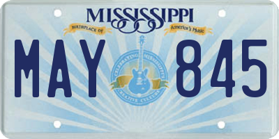 MS license plate MAY845