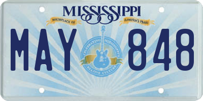 MS license plate MAY848