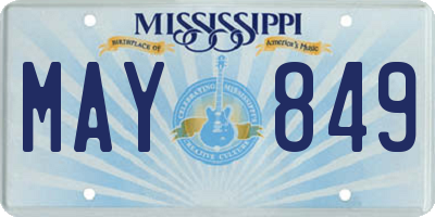 MS license plate MAY849