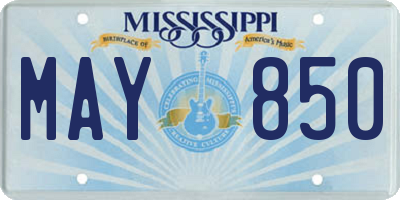 MS license plate MAY850