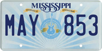 MS license plate MAY853