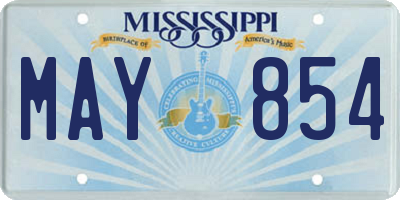 MS license plate MAY854