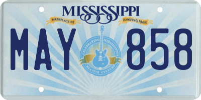 MS license plate MAY858