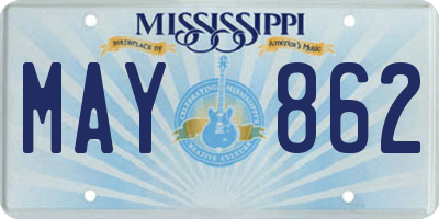 MS license plate MAY862