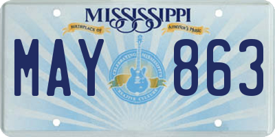 MS license plate MAY863