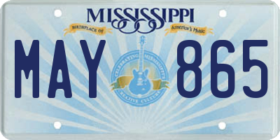 MS license plate MAY865