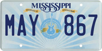MS license plate MAY867