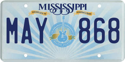 MS license plate MAY868
