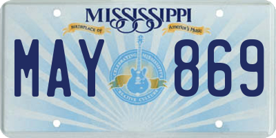 MS license plate MAY869