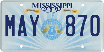 MS license plate MAY870