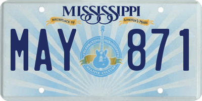 MS license plate MAY871