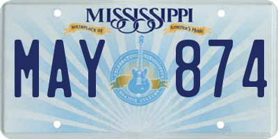 MS license plate MAY874