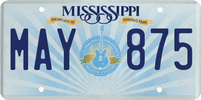 MS license plate MAY875