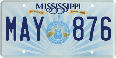 MS license plate MAY876