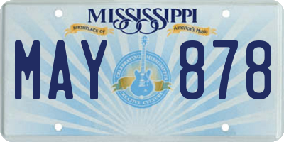 MS license plate MAY878