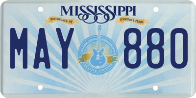 MS license plate MAY880