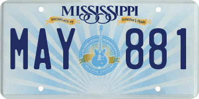 MS license plate MAY881
