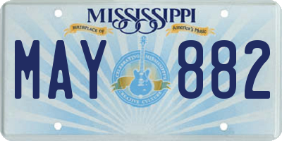 MS license plate MAY882