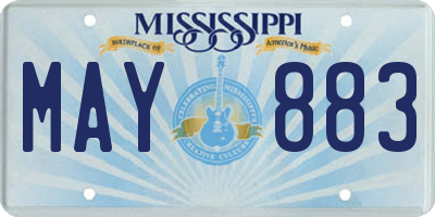 MS license plate MAY883