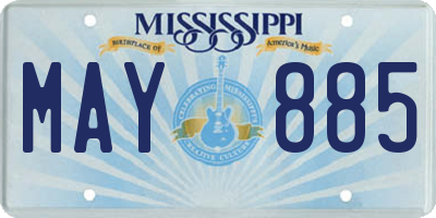 MS license plate MAY885