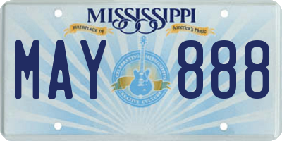 MS license plate MAY888