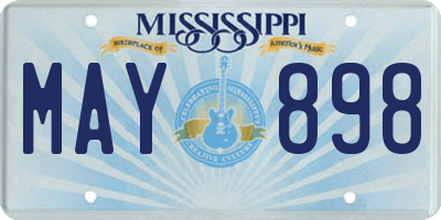MS license plate MAY898