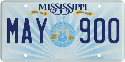 MS license plate MAY900
