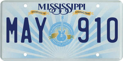 MS license plate MAY910