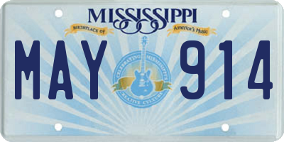 MS license plate MAY914