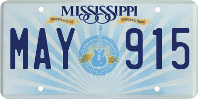 MS license plate MAY915