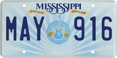 MS license plate MAY916