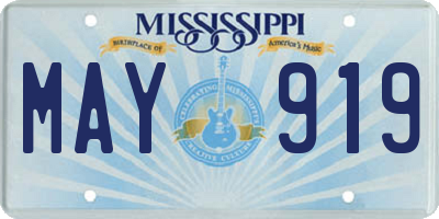 MS license plate MAY919