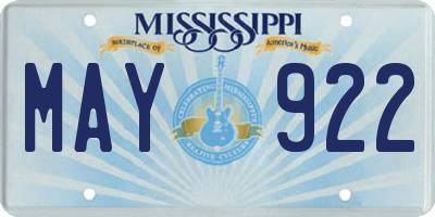 MS license plate MAY922