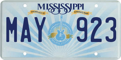 MS license plate MAY923
