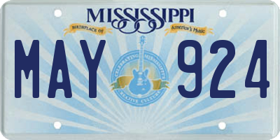 MS license plate MAY924