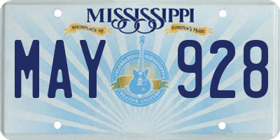 MS license plate MAY928