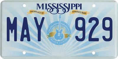 MS license plate MAY929